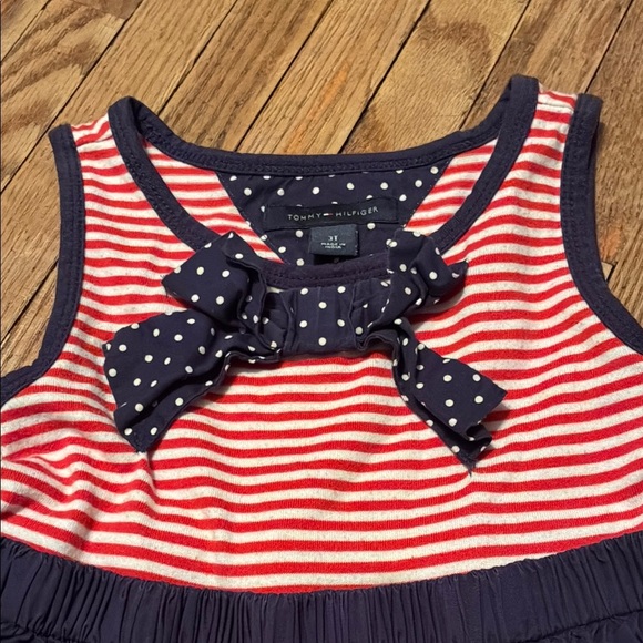 Tommy Hilfiger Striped Coral and Navy Dress Set - Picture 3 of 9